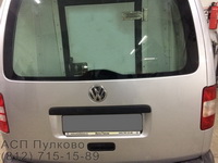 VW Caddy кузовной и малярный ремонт крышки багажника и боковины